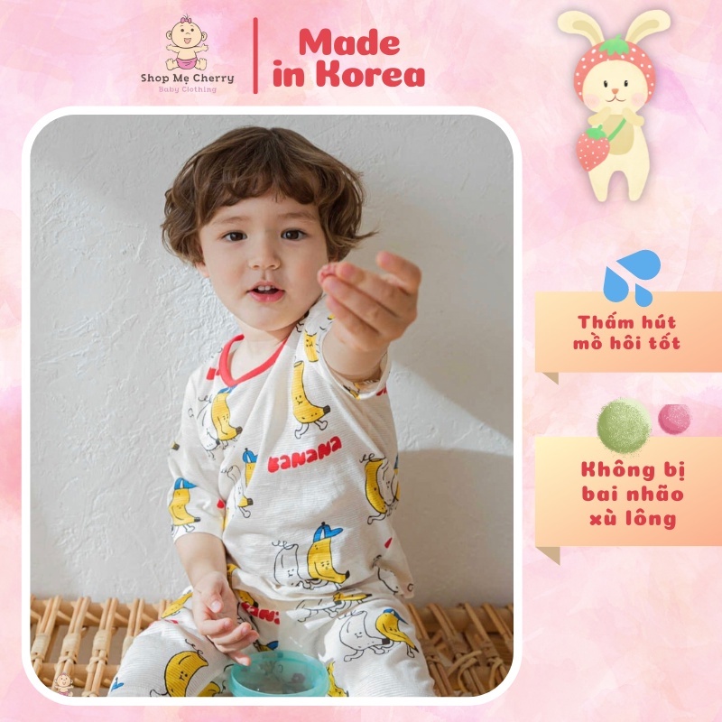 Bộ Lửng Cao Cấp Cho Bé Nội Địa Hàn Quốc Của Hãng Cordii Chất Cotton giấy Organic, Mẫu Chuối
