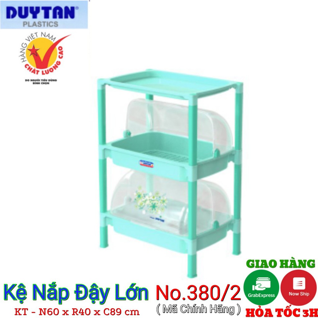 Kệ chén có nắp Lớn nhựa duy tân 2 ngăn-3 tầng-CÓ NẮP ĐẬY- KT 59.5 x 40.5 x 86.6 cm