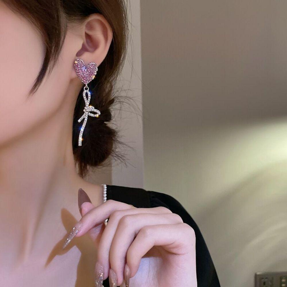 Bông Tai Hình Trái Tim Sáng Bóng Thời Trang VANES1