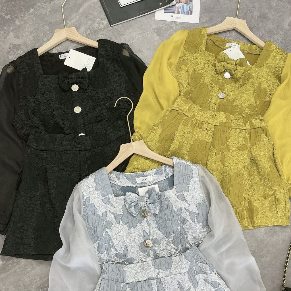 Bộ Đồ Nữ, Set Bộ Cho Nữ Vải Gấm PHối Tay Voan Siêu Xinh BĐ023 | BigBuy360 - bigbuy360.vn