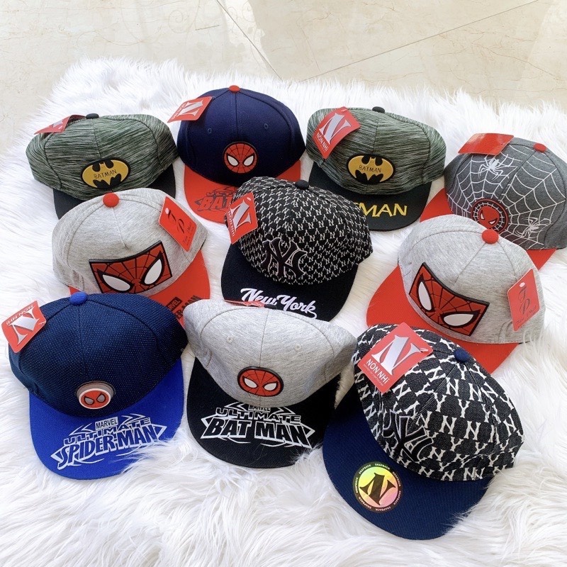 NÓN HIPHOP NÓN SIÊU NHÂN NHỆN SPIDERMAN CHO BÉ TRAI TỪ 4 - 8 TUỔI
