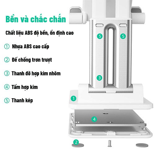 Giá đỡ điện thoại để bàn, giá đỡ điện thoại dễ dàng gấp gọn thông minh tiện lợi chất liệu nhựa cao cấp