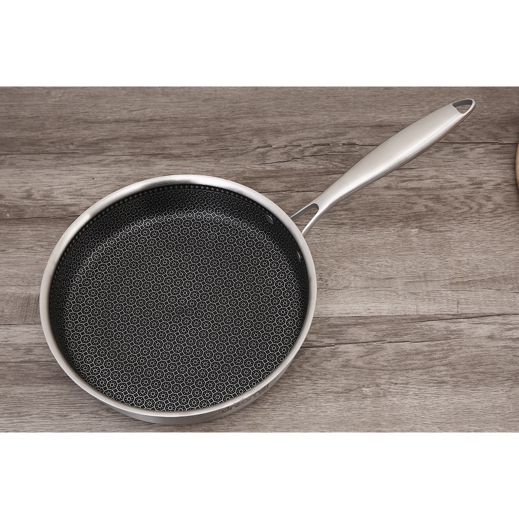 Chảo chống dính bếp từ Inox Dreamer Úc cao cấp -  cấu trúc tổ ong - nắp kính - size 20 - 24 - 26 - 28cm