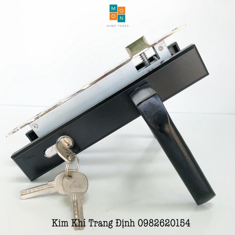 Bộ khóa tay gạt Golking lắp cửa hệ việt pháp, việt ý, cửa nhựa lõi thép, sắt hộp (đen)