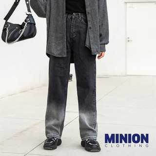 Quần jeans Minion Clothing dáng suông, ống rộng, lưng cạp cao, phong cách Ulzzang Streetwear Q7933