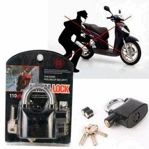 Khóa chống trộm xe máy alarm lock có còi báo động, ổ khóa chống trộm bảo vệ xe an toàn FASOLA