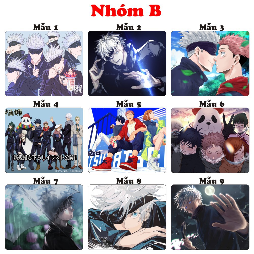 &lt;27 mẫu&gt;Lót chuột máy tính Anime Jujutsu kaisen kích cỡ bàn di chuột lớn 20x24cm chất liệu mouse pad cao su