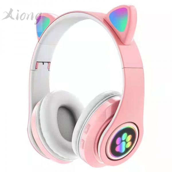 Tai Nghe Bluetooth Âm Thanh Sống Động Jack Cắm Eu39 Hình Tai Mèo Dễ Thương