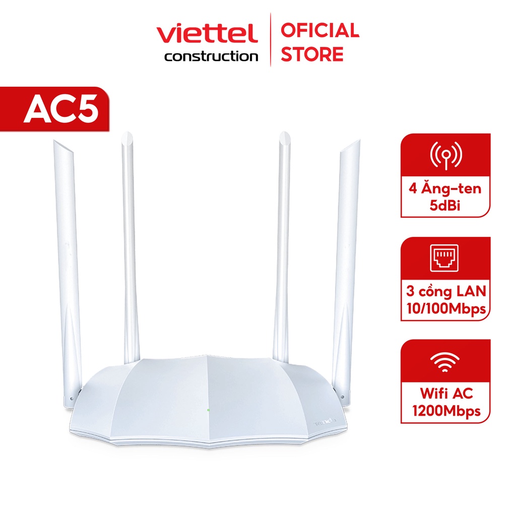 Bộ Phát Wifi Tenda AC5 Chuẩn AC 1200Mbps