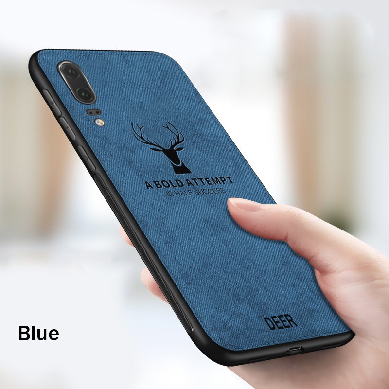 Ốp điện thoại bọc vải họa tiết chú nai cho Vivo 1801 1814 1815 1820 1902 1907