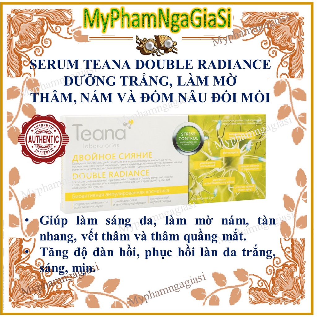 Serum Teana Double Radiance Dưỡng trắng da, làm mờ thâm, nám, đốm nâu, đồi mồi