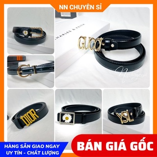 Dây nịt nữ chất da dày mềm phối logo thương hiệu dễ thương Thắt lưng nữ