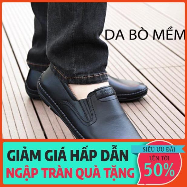 ( 2 MÀU) Giày lười nam Boss da bò Pu chất đẹp - hàng xuất khẩu *
