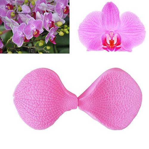 Bộ 2 khuôn silicone tạo hình cánh hoa phong lan trang trí bánh