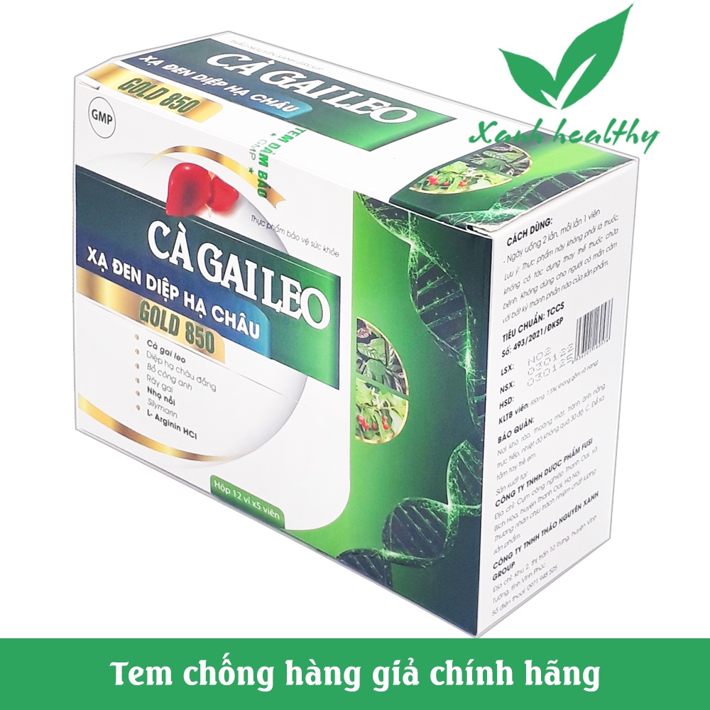 Viên uống bổ gan,Giải độc gan CÀ GAI LEO  - an toàn, hiệu quả từ thành phần xạ đen, diệp hạ châu -Hộp 60v