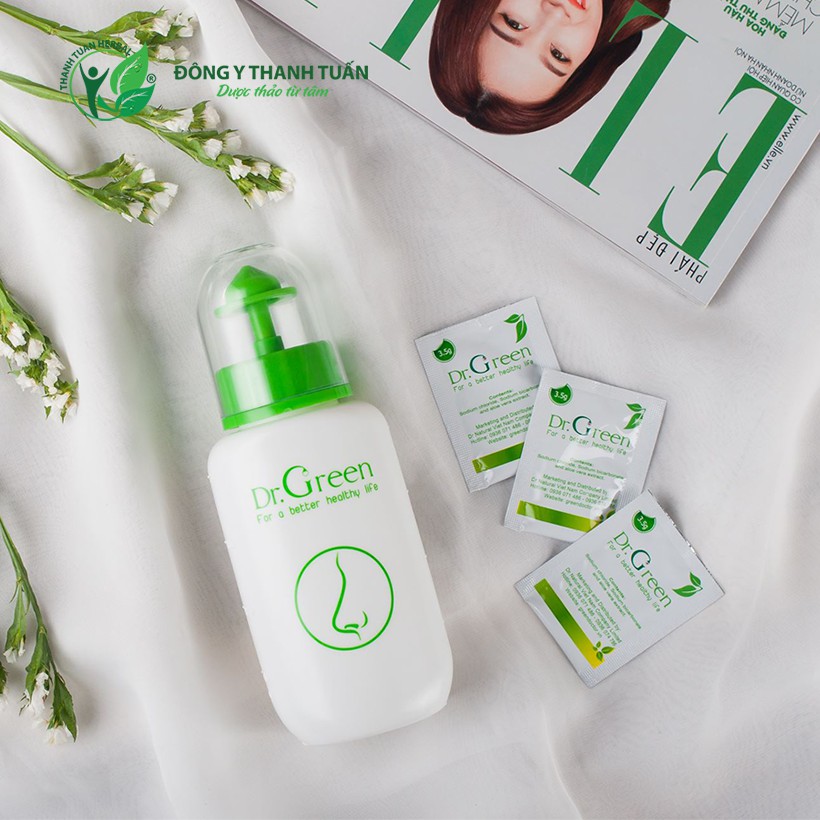 [New] Combo 2 bình rửa mũi xoang Dr. Green (tặng kèm đầu rửa Silicon + 10 muối biển nha đam Dr.Green)