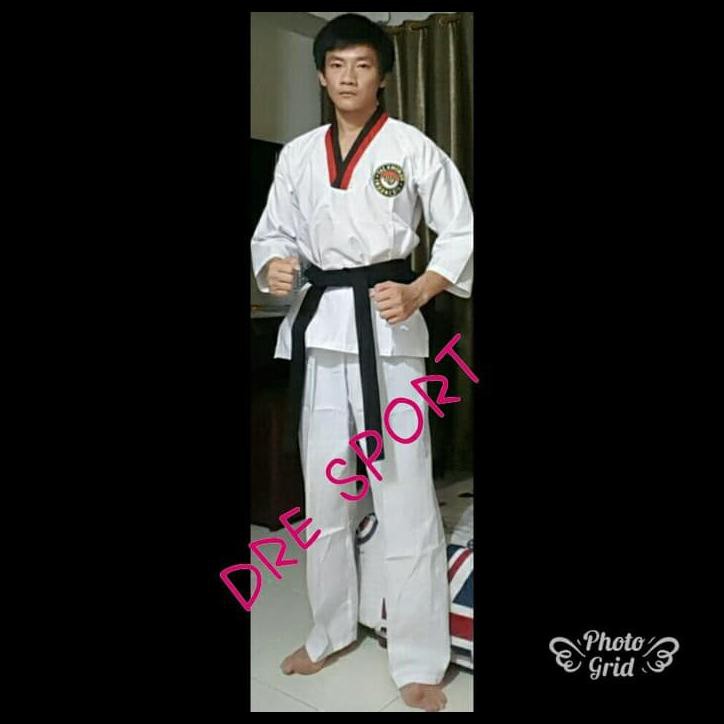 Bộ Đồ Tập Võ Taekwondo Cổ Đen Đỏ Cho Người Lớn S.M.Lxl Obd128