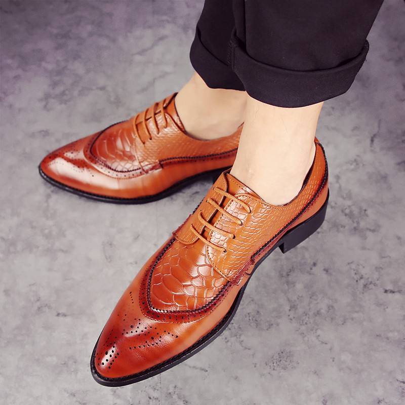 《Ready Stock》Formal mens dress shoes genuine leather male businese shoesJW1002