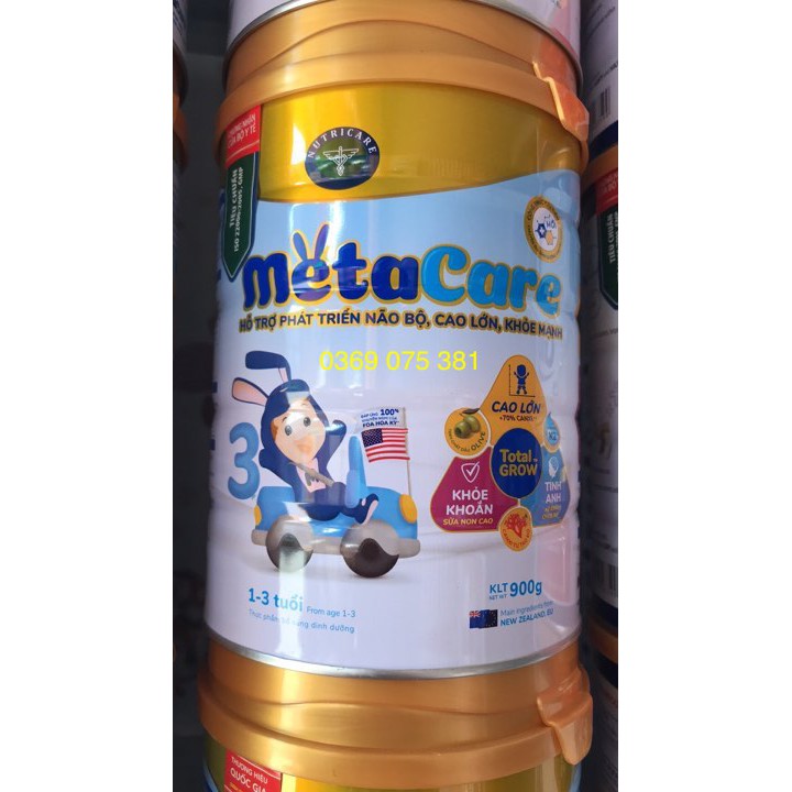 Sữa bột Nutricare Metacare 3 Mới - phát triển toàn diện cho trẻ 1-3 tuổi ( 900g)