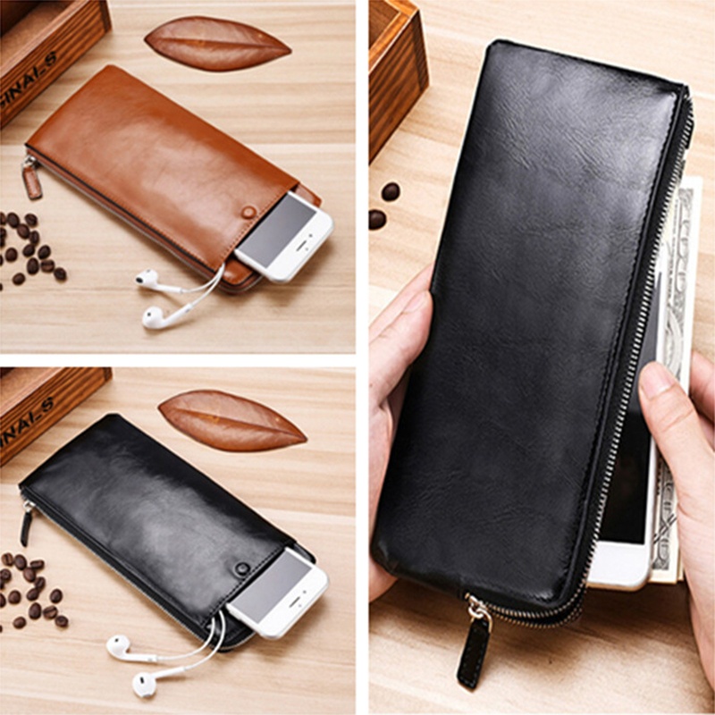 Ví dài đựng thẻ đa năng phối khóa kéo thời trang cho nam