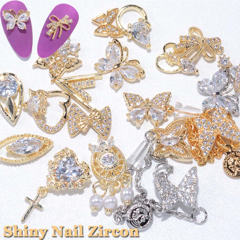 CHARMS Bộ Phụ Kiện Trang Trí Móng Tay 3d Xinh Xắn