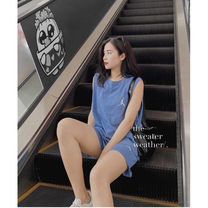 [Ảnh thật/Video/Sẵn]Set TANKTOP thêu logo ngươi chất cotton siêu đẹp