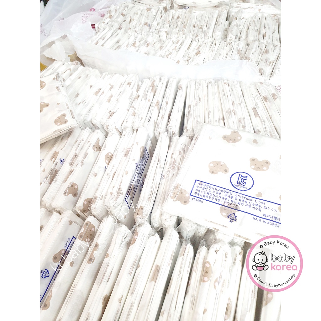 Khăn sữa Hàn Quốc họa tiết gấu đa năng cho bé set 10 chiếc BABY KOREA