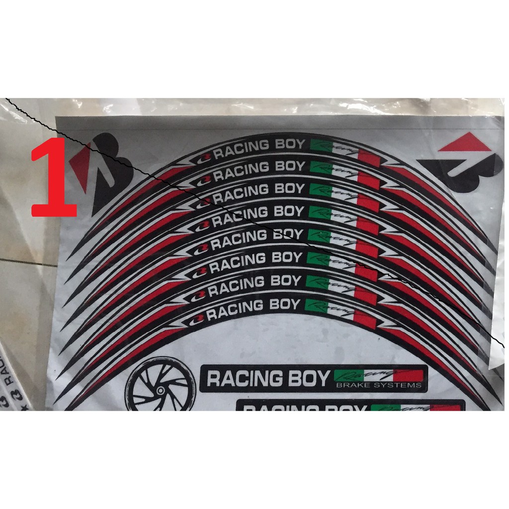 Tem chỉ vành phản quang 3m Racing Boy dán được hết các loại xe