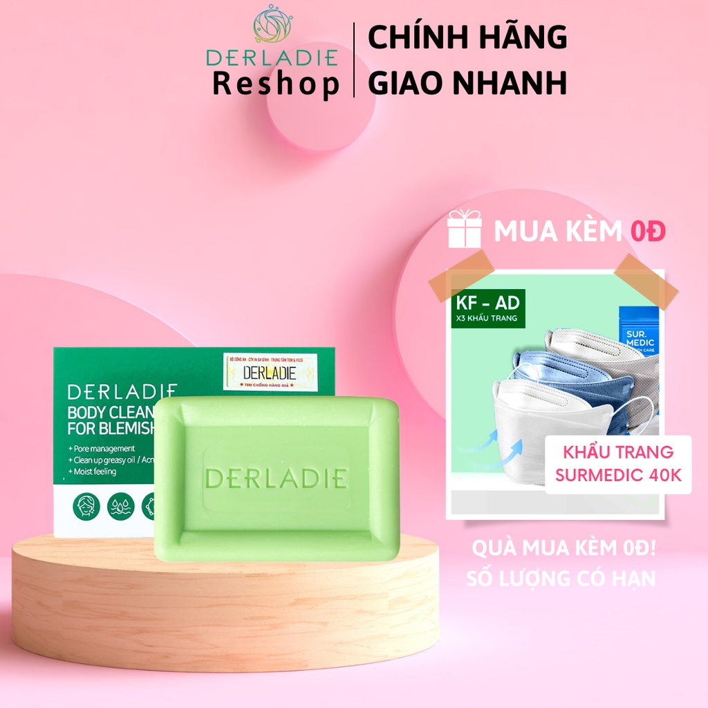 Xà Phòng Giảm Mụn Cơ Thể Sau 7 Ngày Derladie Body Cleansing Bar For Blemish Skin 50g