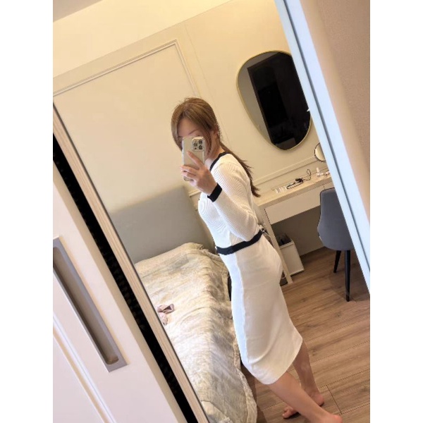 Đầm len body 2 dây + áo cardigan len