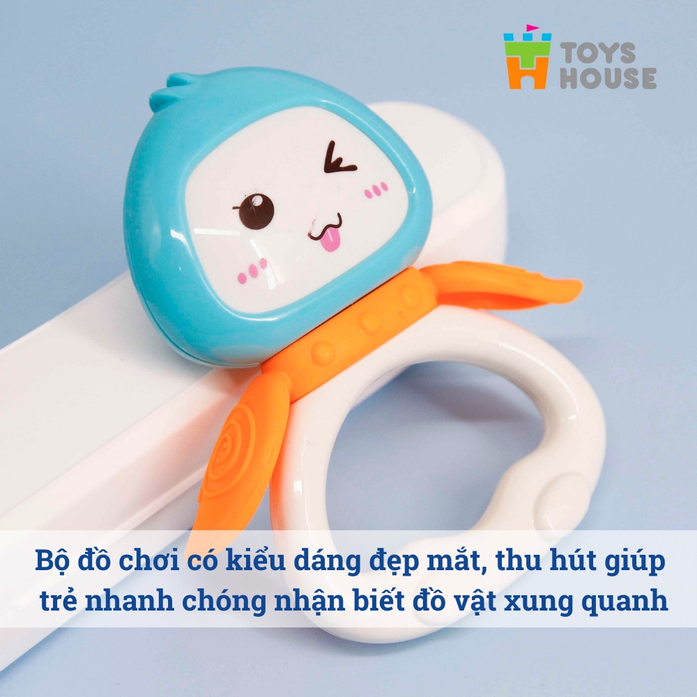 Bộ 10 món đồ chơi lục lạc kiêm gặm nướu cho bé Toys House dạng túi