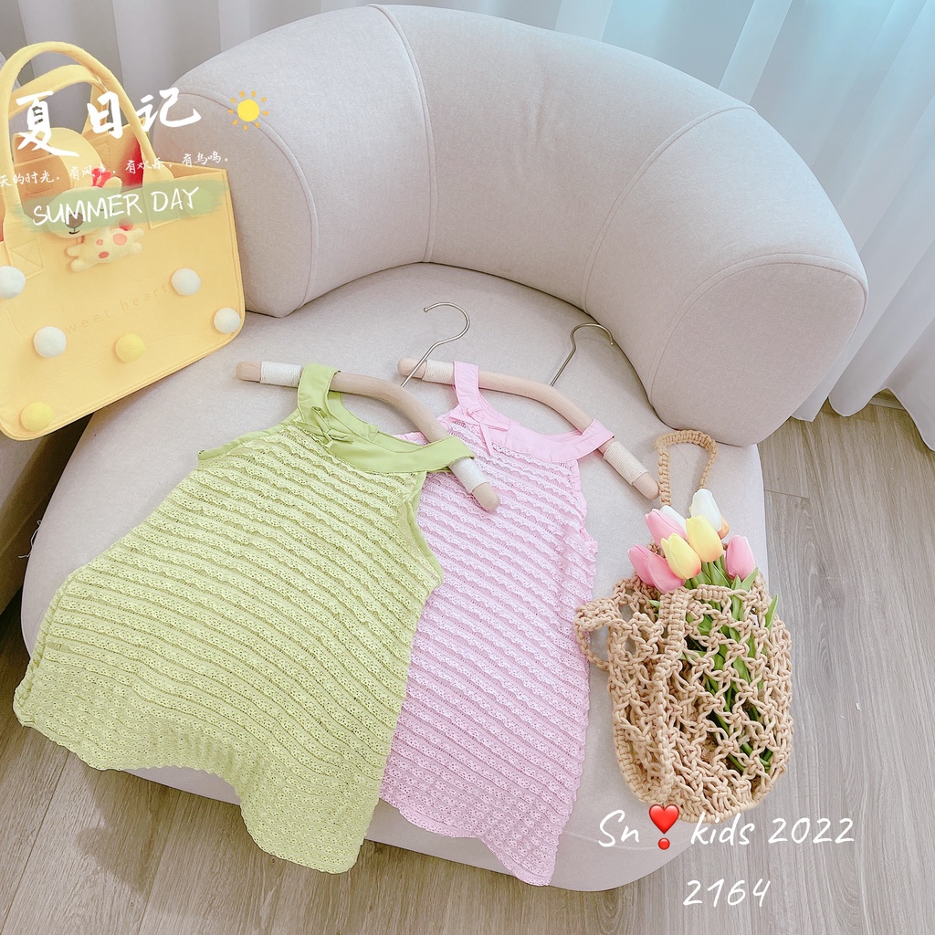 Váy Ren Cổ Yếm Xinh Cho Bé Gái
