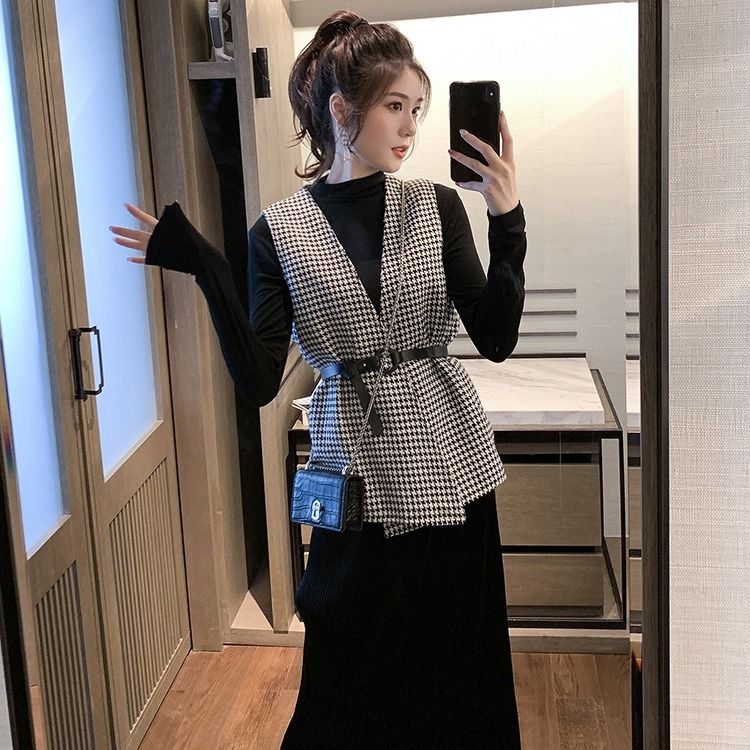 Áo Khoác Len Không Tay Dáng Rộng Cổ Chữ v Thời Trang Mùa Thu Anh Quốc Dành Cho Nữ | BigBuy360 - bigbuy360.vn