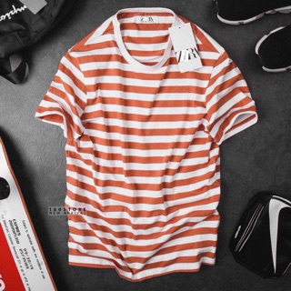 Áo thun cổ tròn sọc Zara