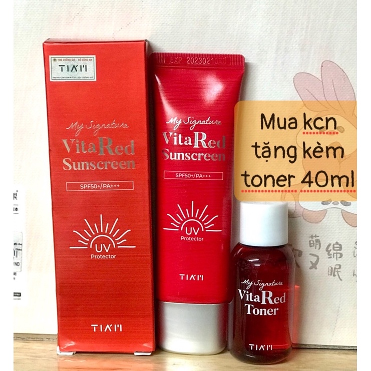 (chính hãng, tem chống giả) kem chống nắng - dưỡng trắng da Vita Red  TIAM