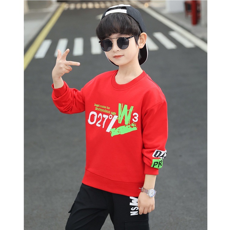 Áo nỉ thu đông bé trai 14-45kg cra.zy cá tính năng động, hàng may kĩ.CRAZY9