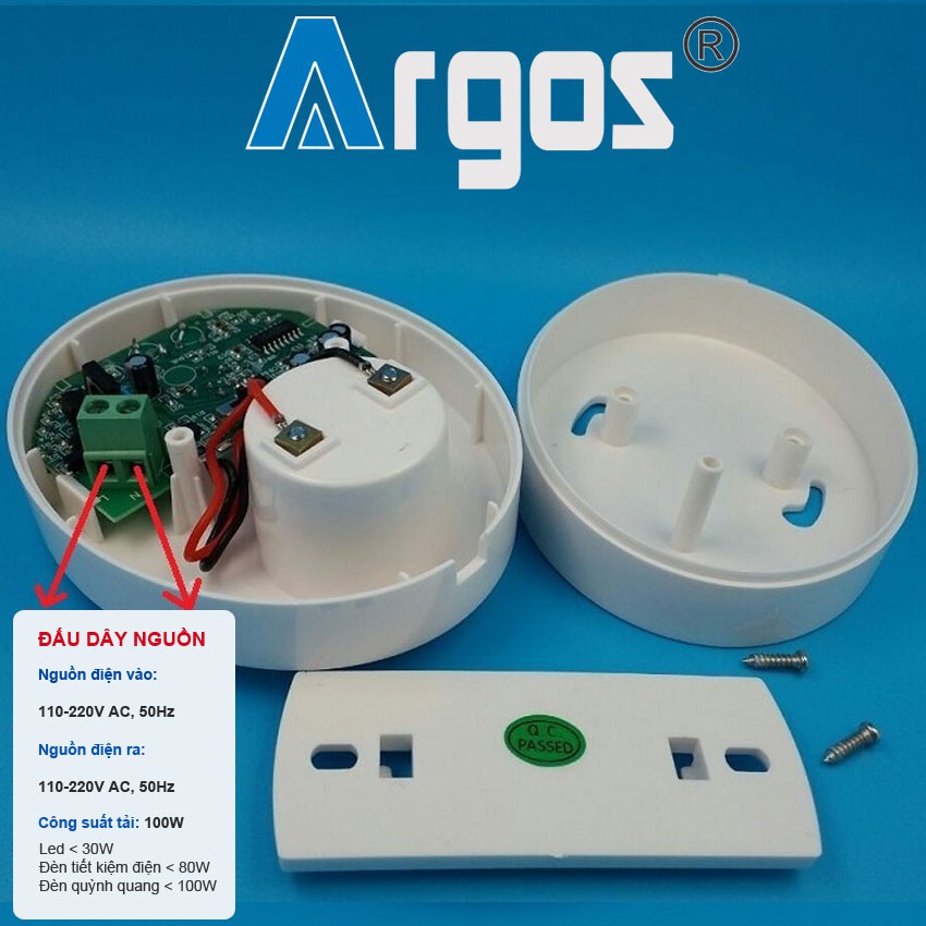 Đuôi đen cảm biến hồng ngoại Argos TR03, đuôi vặn E27, điện áp 220V.