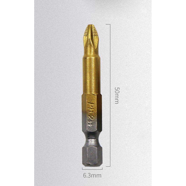 5 Mũi vít S2 titan mạ PH2 chống trượt 50mm