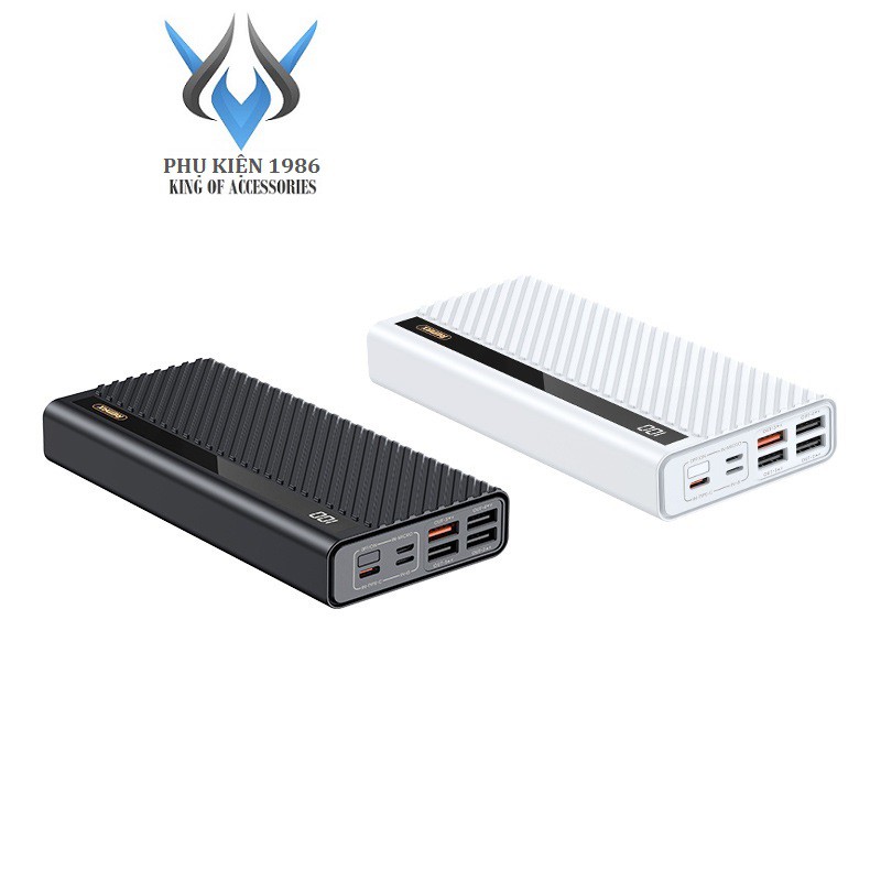 Pin sạc dự phòng Remax RPP-197 30000mAh QC22.5W PD18W, 3 Inputs 5 Outputs, lõi Li-Polymer (Màu ngẫu nhiên)