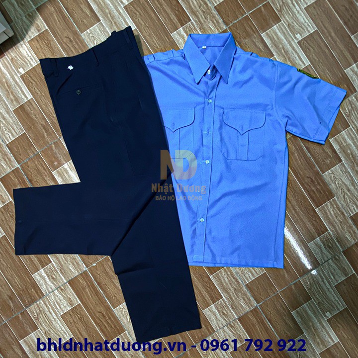 Đồng phục bảo vệ ngắn tay có logo bảo vê không phụ kiện áo vải ford quần kaki thành công - NT01