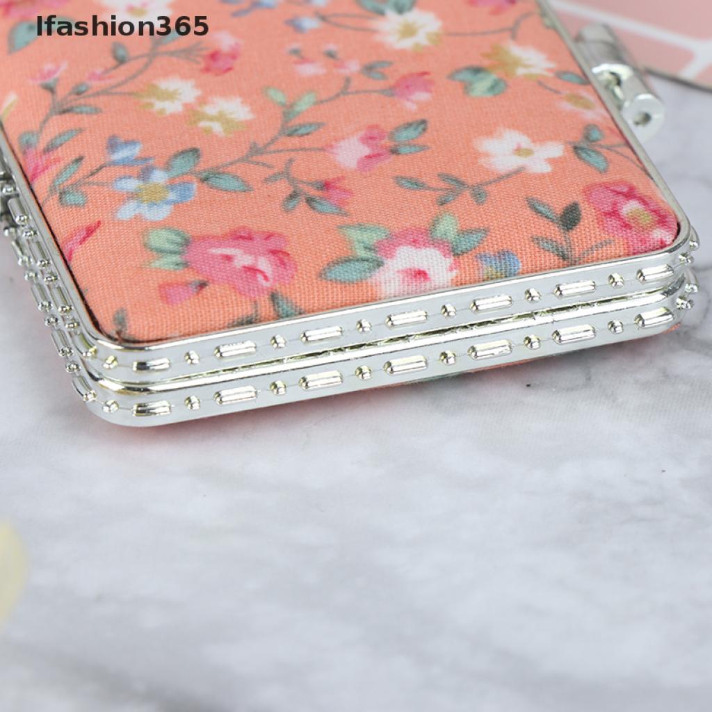 [Hàng mới về] Gương trang điểm mini hai mặt gấp gọn bỏ túi họa tiết hoa cổ điển
