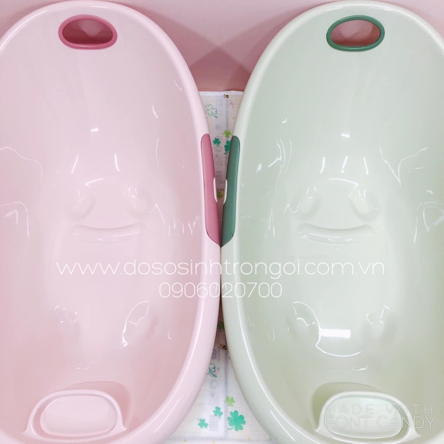 Chậu tắm elip xuất Hàn cao cấp màu xanh bơ và hồng dâu hot hot