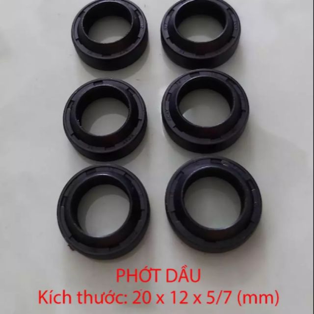 Bộ 6 phớt dầu hoặc , phớt nước  kích thướt  20*12  , 18*12 dùng để thay thế cho đầu bơm máy rửa xe mini.