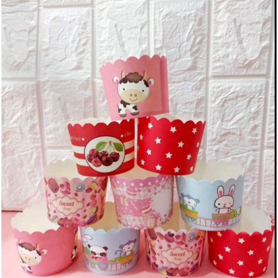 đồ đựng bánh kem [FREESHIP❤️] set 50 cupcake viền răng cưa màu ngẫu nhiên