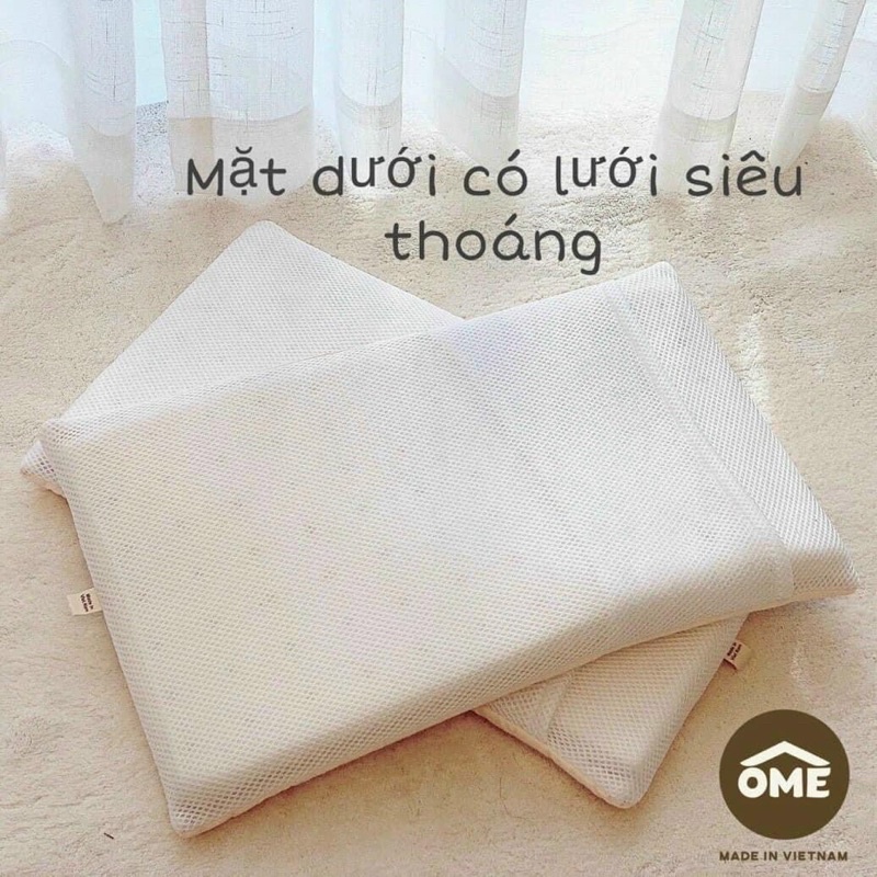[OME] Gối cao su non vỏ trần bông cao cấp cho bé