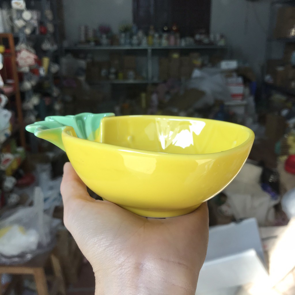Bộ gốm sứ decor bát và đĩa dứa cực đẹp