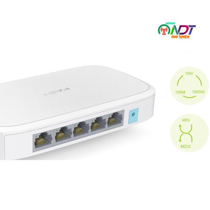 ✅ Switch POE af - 5 port Full Gigabit Mercury MSG05CP 43W Vỏ Thép - cấp nguồn poe wifi , camera
