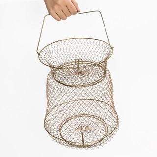 Giỏ đựng cá bằng sắt chắc chắn, có thể thu gọn Đồ câu hưng hà
