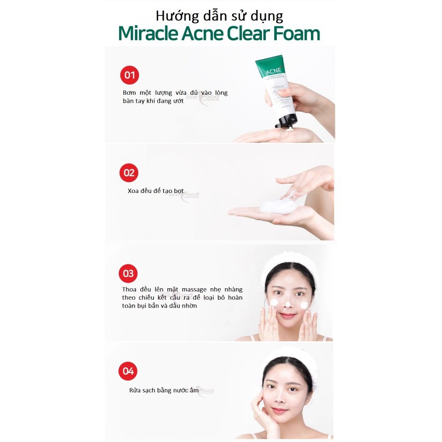 Hàng Hàn- Sữa Rửa Mặt &quot;Thần Kỳ&quot; Some By Mi AHA-BHA-PHA 30 Days Miracel Acne Clear Foam 100ml