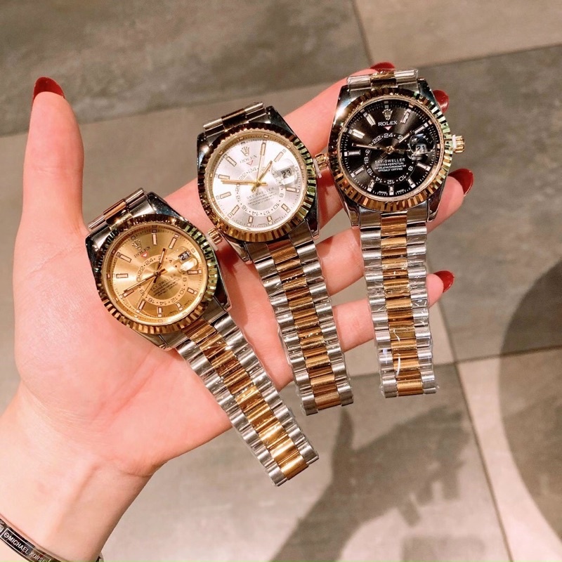 💐Đồng hồ Nam mặt tròn viền Băm, thương hiệu Rolex, siêu cấp độc quyền shopee, size 36mm, chống nước 3atm.
